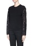 Front View - Click To Enlarge - 3.1 PHILLIP LIM - Floral lace sleeve French terry sweatshirt