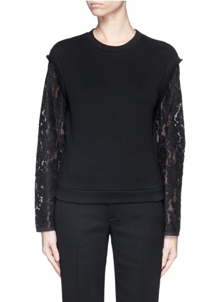 Main View - Click To Enlarge - 3.1 PHILLIP LIM - Floral lace sleeve French terry sweatshirt