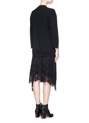 Back View - Click To Enlarge - 3.1 PHILLIP LIM - Floral lace skirt French terry dress