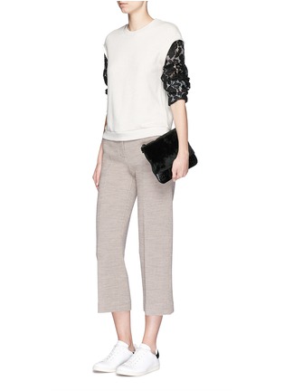 Figure View - Click To Enlarge - 3.1 PHILLIP LIM - Floral lace sleeve French terry sweatshirt