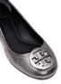 Detail View - Click To Enlarge - TORY BURCH - 'Reva' metallic leather ballet flats