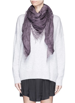 Figure View - Click To Enlarge - FALIERO SARTI - 'Raissa' lace print cashmere-modal-silk scarf