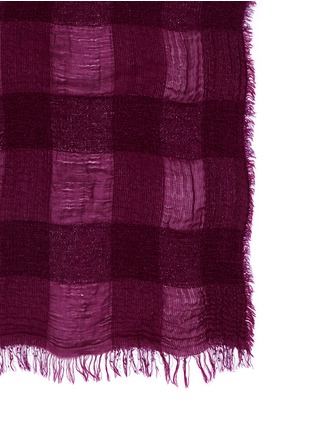Detail View - Click To Enlarge - FALIERO SARTI - 'Gigi' textured plaid knit modal blend scarf