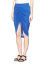 Front View - Click To Enlarge - HELMUT LANG - Ruche centre jersey skirt