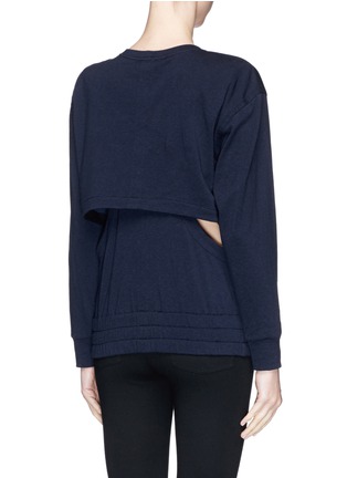 Back View - Click To Enlarge - HELMUT LANG - Layer back cotton-tencel sweatshirt