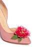Detail View - Click To Enlarge - CHARLOTTE OLYMPIA - 'Vamp In Bloom' flower corsage suede d'Orsay pumps