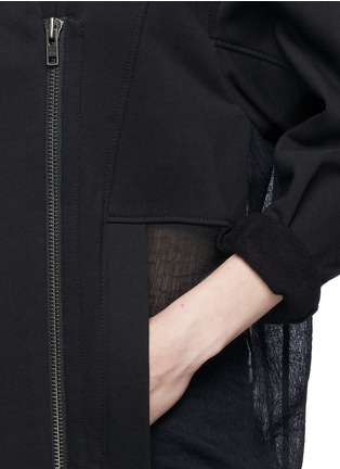 Detail View - Click To Enlarge - HELMUT LANG - Sheer panel asymmetric zip jacket