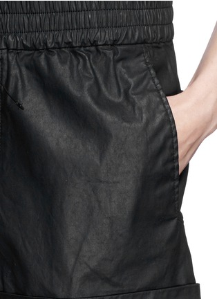 Detail View - Click To Enlarge - HELMUT LANG - Elastic waist coated shorts