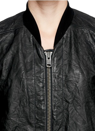 Detail View - Click To Enlarge - HELMUT LANG - Crinkled lamb leather bomber jacket