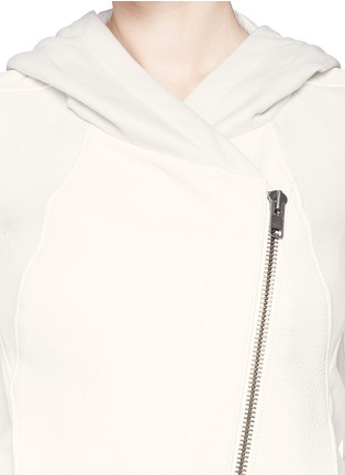 Detail View - Click To Enlarge - HELMUT LANG - Jersey panel lamb leather jacket