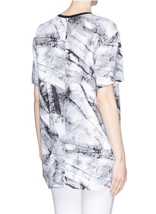 Back View - Click To Enlarge - HELMUT LANG - 'Terrene' marble print silk T-shirt