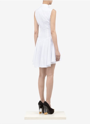 Back View - Click To Enlarge - ALEXANDER MCQUEEN - Cotton collared dress