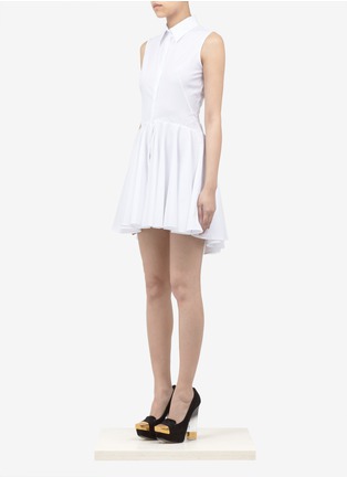 Front View - Click To Enlarge - ALEXANDER MCQUEEN - Cotton collared dress