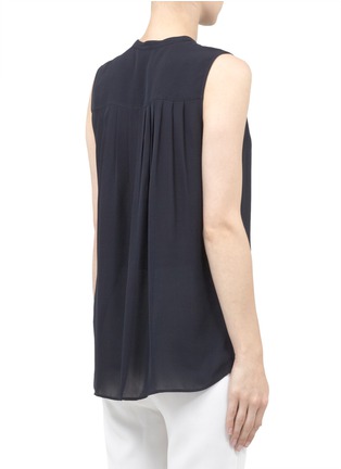 Back View - Click To Enlarge - VINCE - Pleated-back silk-chiffon sleeveless blouse
