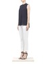 Figure View - Click To Enlarge - VINCE - Pleated-back silk-chiffon sleeveless blouse
