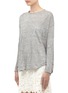 Front View - Click To Enlarge - VINCE - Linen long-sleeve T-shirt