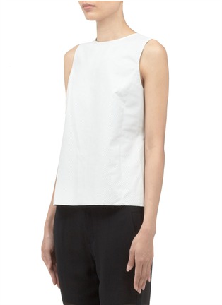 Front View - Click To Enlarge - VINCE - Perforated leather tank top