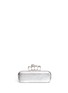 Back View - Click To Enlarge - ALEXANDER MCQUEEN - Metallic leather knuckle box clutch