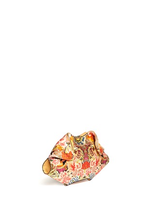 Detail View - Click To Enlarge - ALEXANDER MCQUEEN - 'De-Manta' floral embroidery print clutch