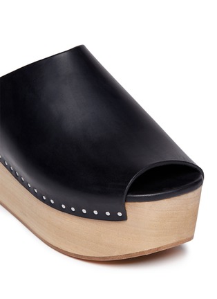 Detail View - Click To Enlarge - RICK OWENS  - Leather platform mules