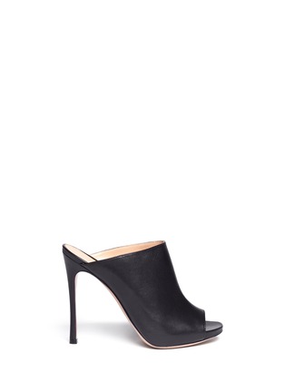 Main View - Click To Enlarge - GIANVITO ROSSI - Peep-toe leather mules