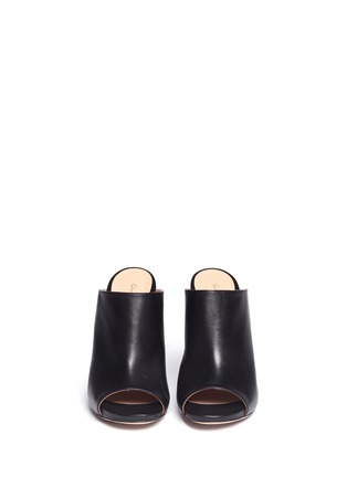 Figure View - Click To Enlarge - GIANVITO ROSSI - Peep-toe leather mules