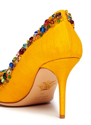 Detail View - Click To Enlarge - CHARLOTTE OLYMPIA - 'Semiprecious' crystal silk pumps