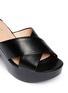 Detail View - Click To Enlarge - CLERGERIE - 'Cross' leather platform mules