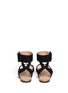 Back View - Click To Enlarge - CLERGERIE - Globe metallic honeycomb suede sandals