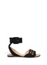 Main View - Click To Enlarge - CLERGERIE - Globe metallic honeycomb suede sandals