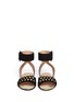 Figure View - Click To Enlarge - CLERGERIE - Globe metallic honeycomb suede sandals