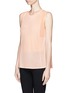 Front View - Click To Enlarge - VINCE - Chiffon and jersey tank top