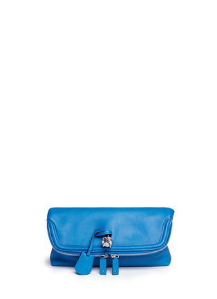 Main View - Click To Enlarge - ALEXANDER MCQUEEN - 'Padlock' pebbled leather clutch