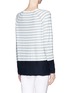 Back View - Click To Enlarge - VINCE - Colour block stripe cotton sweater