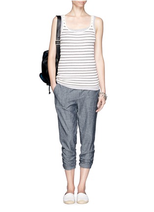 Figure View - Click To Enlarge - VINCE - Striped rib tank top