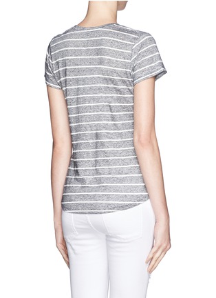 Back View - Click To Enlarge - VINCE - Stripe linen-cotton T-shirt