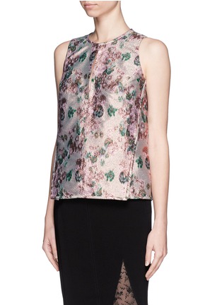 Front View - Click To Enlarge - ERDEM - 'Niccolo' metallic jacquard front split top