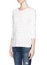 Front View - Click To Enlarge - VINCE - Quarter sleeve linen T-shirt