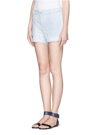 Front View - Click To Enlarge - VINCE - Slanted pocket chambray shorts