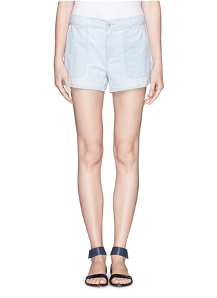 Main View - Click To Enlarge - VINCE - Slanted pocket chambray shorts