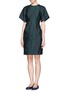 Front View - Click To Enlarge - ERDEM - Cliona rose brocade dress