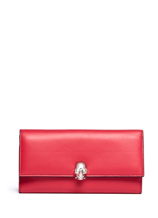 Main View - Click To Enlarge - ALEXANDER MCQUEEN - Skull clasp continental leather wallet