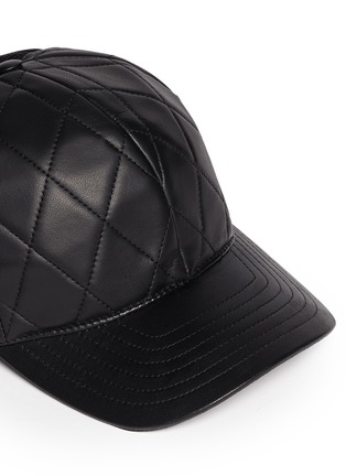 Detail View - Click To Enlarge - NEIL BARRETT - Diamond quilted leather baseball cap