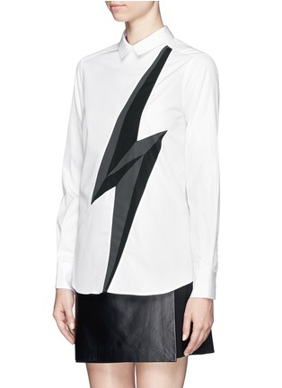 Front View - Click To Enlarge - NEIL BARRETT - Lightning poplin shirt 