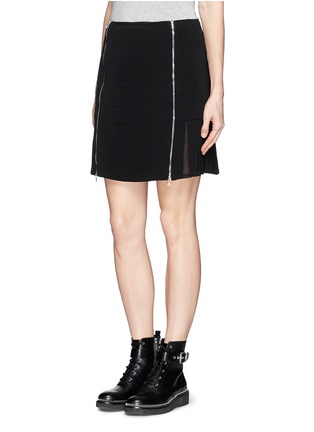 Front View - Click To Enlarge - SANDRO - 'Johan' zip front skirt
