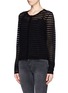 Front View - Click To Enlarge - SANDRO - 'Gloria' open knit stripe cardigan