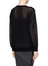 Back View - Click To Enlarge - SANDRO - 'Stone' open knit stripe sweater