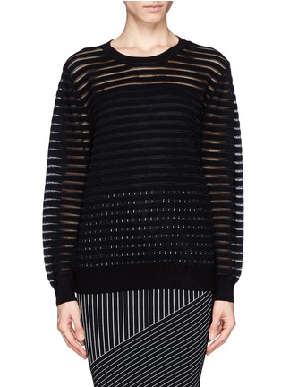 Main View - Click To Enlarge - SANDRO - 'Stone' open knit stripe sweater