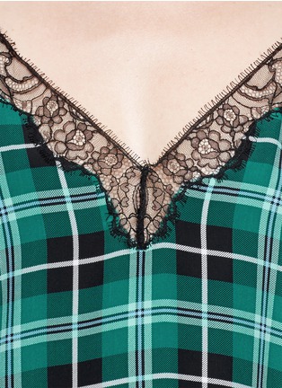 Detail View - Click To Enlarge - SANDRO - Silk check lace dress