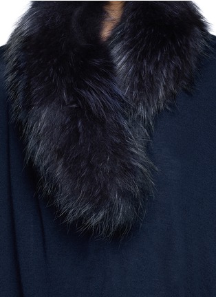 Detail View - Click To Enlarge - ALICE & OLIVIA - 'Izzy' raccoon fur collar cascade wool-cashmere cardigan